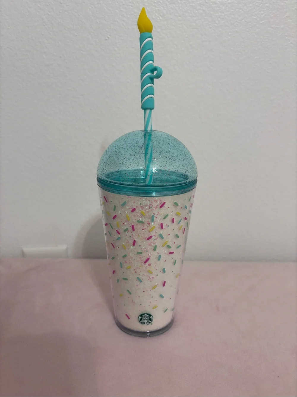 Starbucks 2025 Birthday Tumbler with Candle Straw Topper